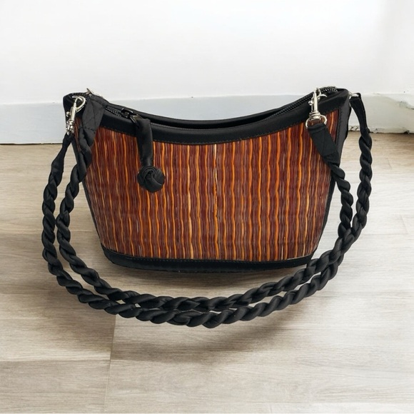 Baskets of Cambodia Handbags - Baskets of Cambodia Handmade Woven Straw Crossbody Bag Purse maker is Ros Charya